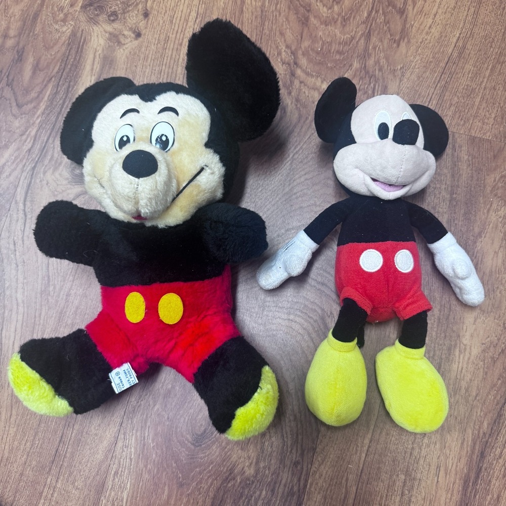Vintage & Modern Disney Mickey Mouse Lot of 2 talking plush old & new clubhouse
